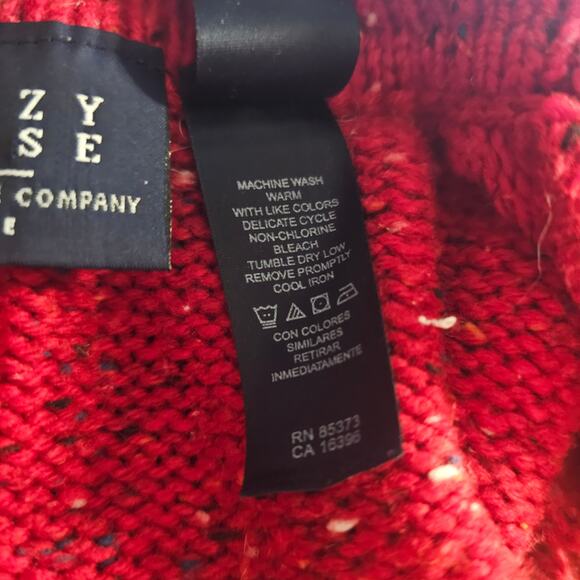 Vtg Liz Claiborne Crazy Horse Collection 90s Red Knit zip up cardigan sweater - Picture 5 of 11